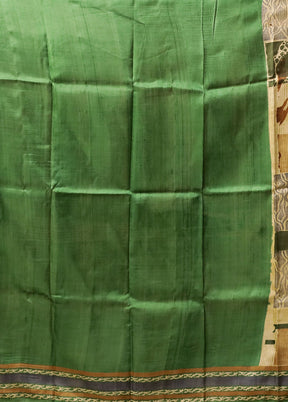Cream Printed Pure Silk Saree Without Blouse Piece