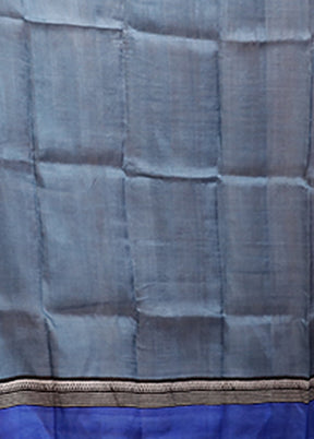 Grey Printed Pure Silk Saree Without Blouse Piece