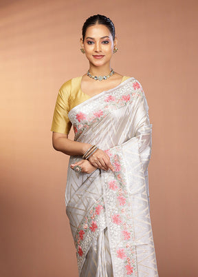Gold Tissue Silk Saree With Blouse Piece