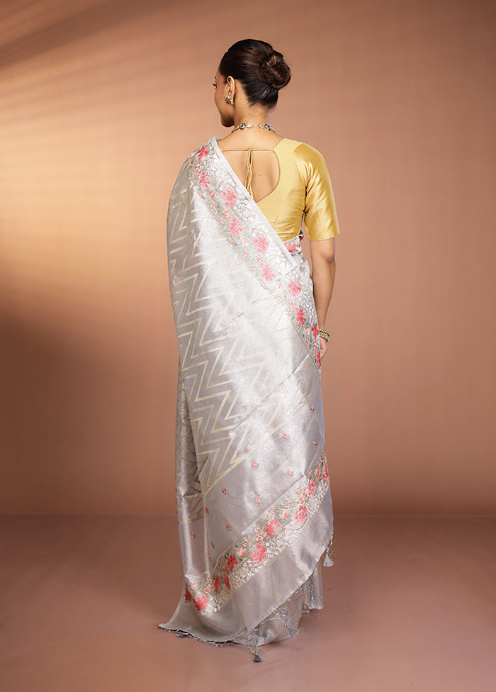 Gold Tissue Silk Saree With Blouse Piece