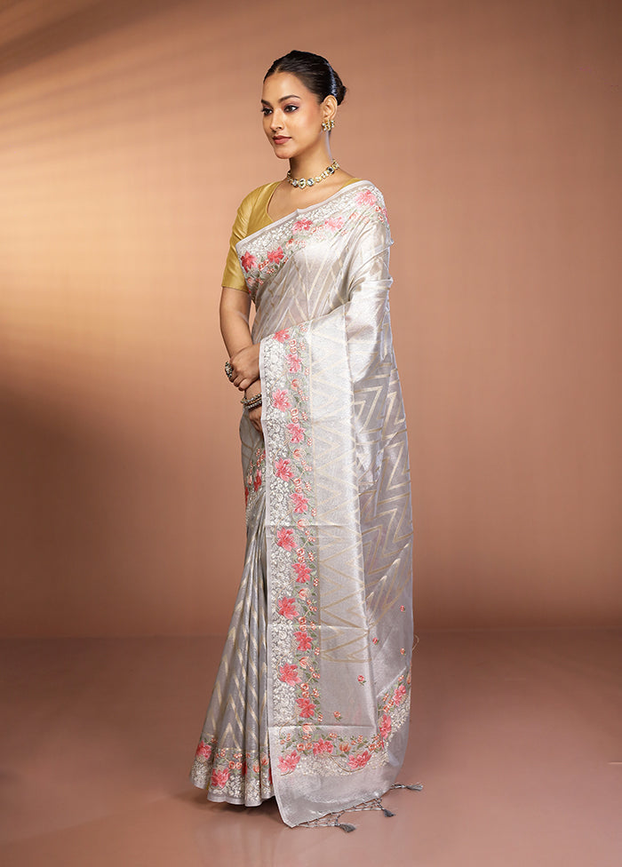 Gold Tissue Silk Saree With Blouse Piece