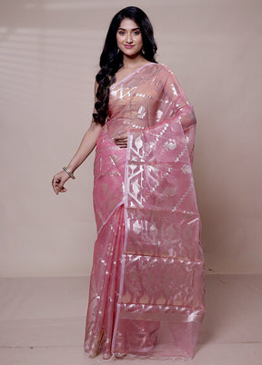 Pink Organza Saree With Blouse Piece