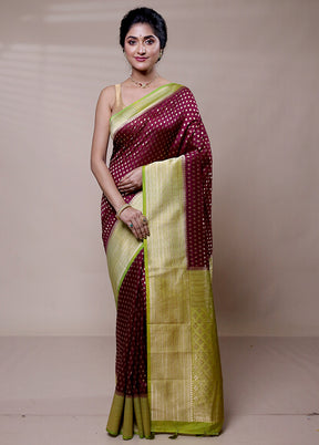 Maroon Georgette Saree With Blouse Piece