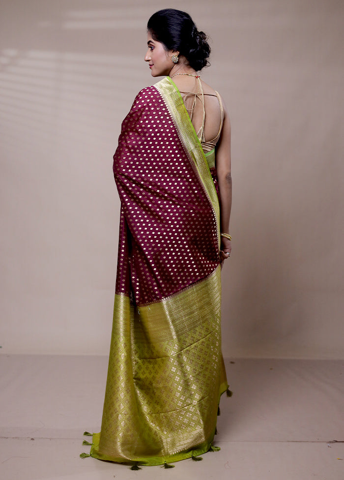 Maroon Georgette Saree With Blouse Piece