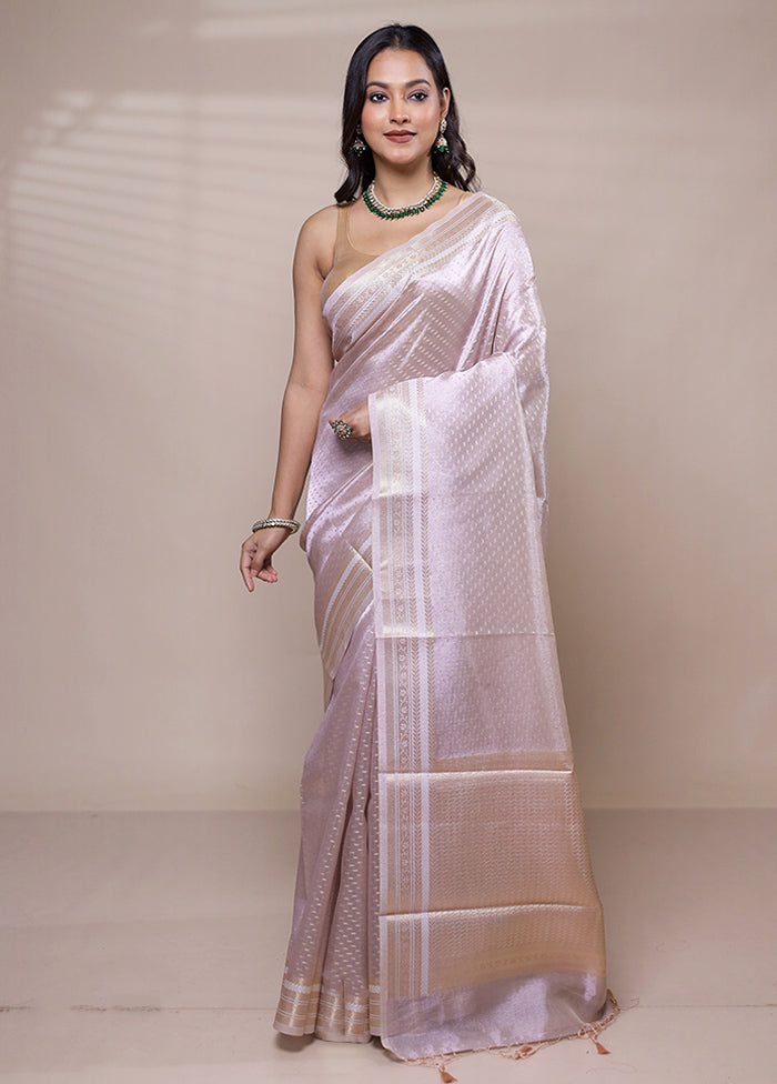 Cream Tissue Silk Saree With Blouse Piece