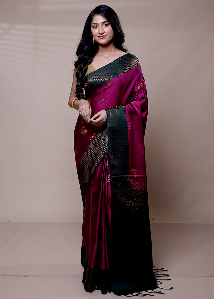 Pink Dupion Silk Saree With Blouse Piece