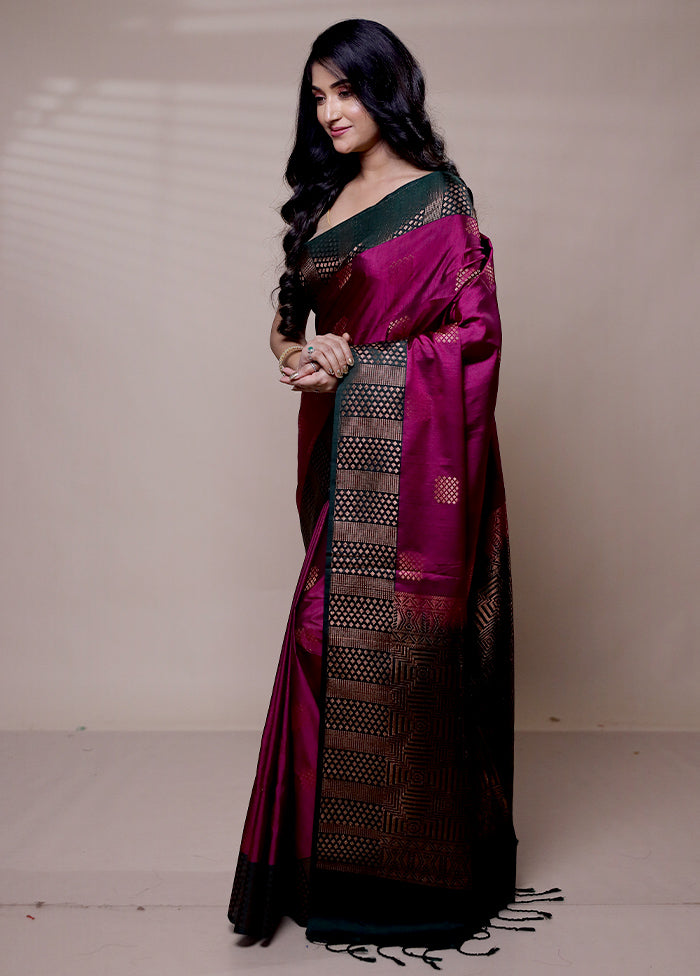 Pink Dupion Silk Saree With Blouse Piece