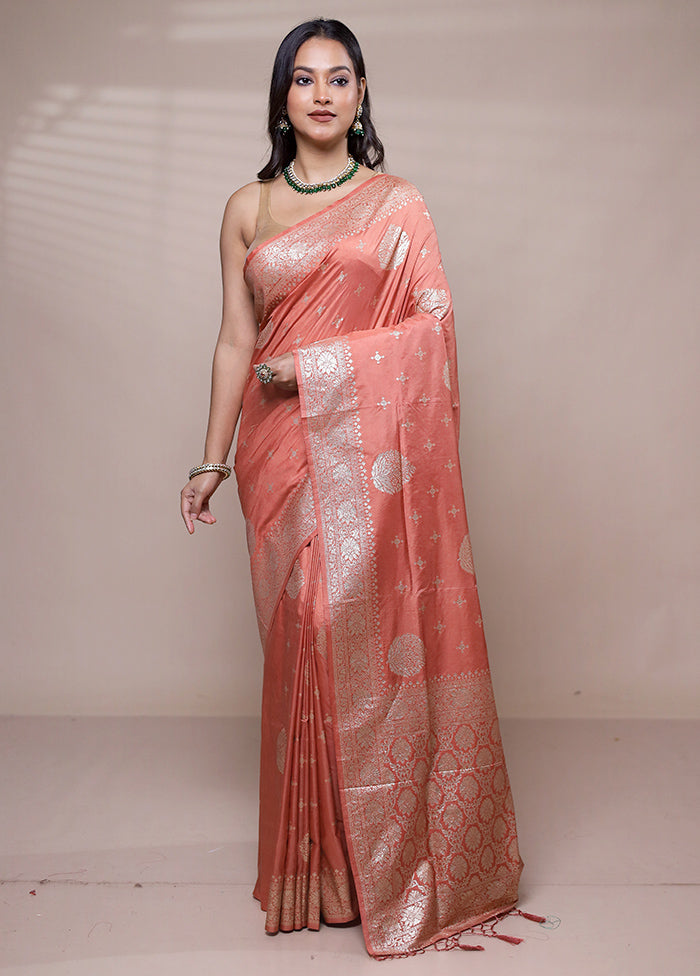 Pink Dupion Silk Saree With Blouse Piece