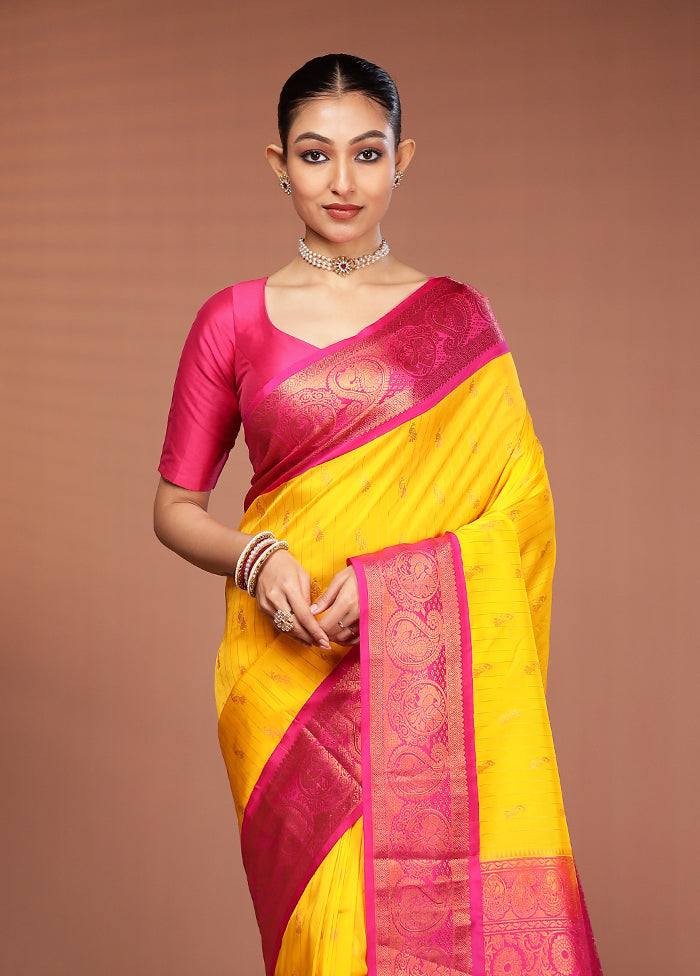 Multicolor Kanjivaram Silk Saree With Blouse Piece