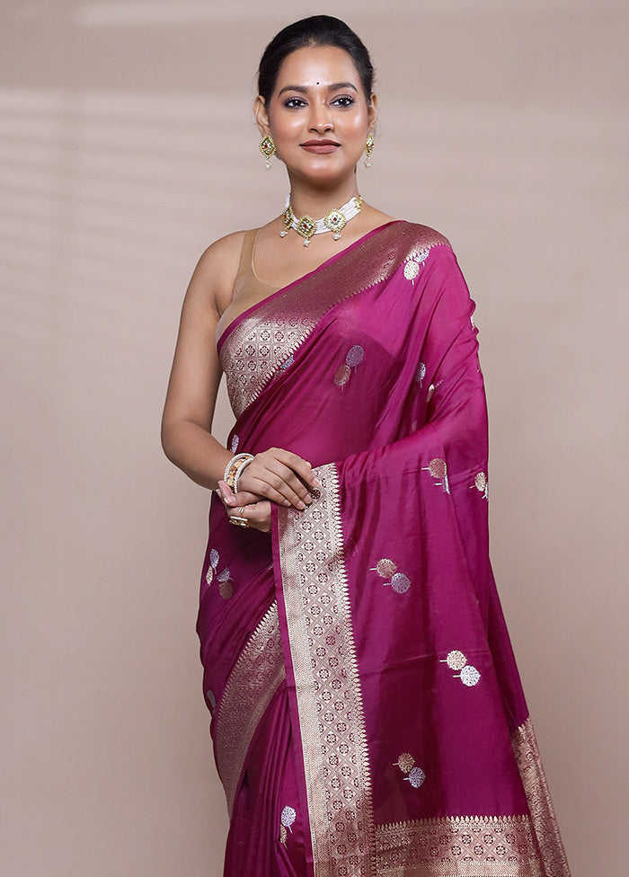 Pink Dupion Silk Saree With Blouse Piece