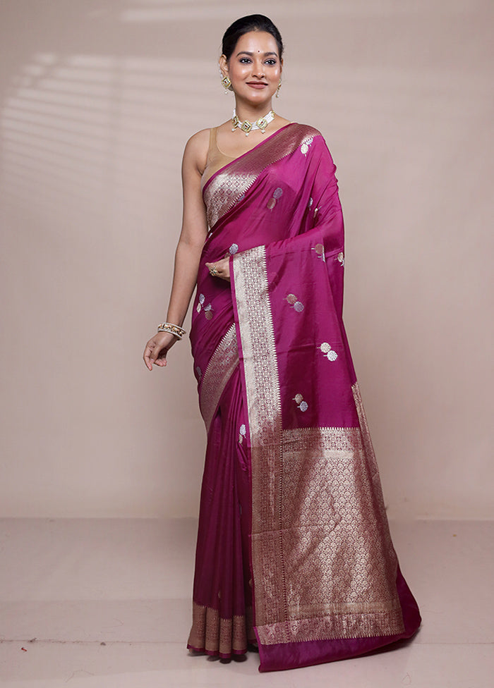 Pink Dupion Silk Saree With Blouse Piece