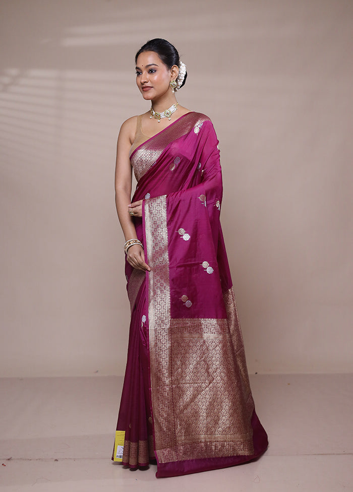 Pink Dupion Silk Saree With Blouse Piece