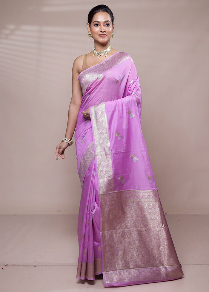 Pink Dupion Silk Saree With Blouse Piece