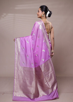 Pink Dupion Silk Saree With Blouse Piece