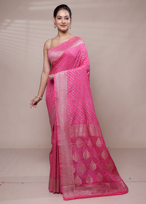 Pink Georgette Saree With Blouse Piece