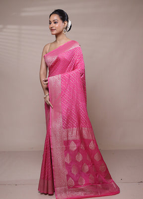 Pink Georgette Saree With Blouse Piece