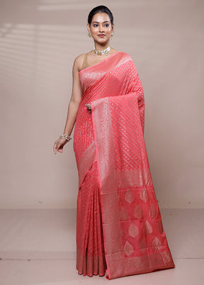 Pink Georgette Saree With Blouse Piece