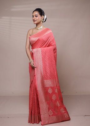 Pink Georgette Saree With Blouse Piece