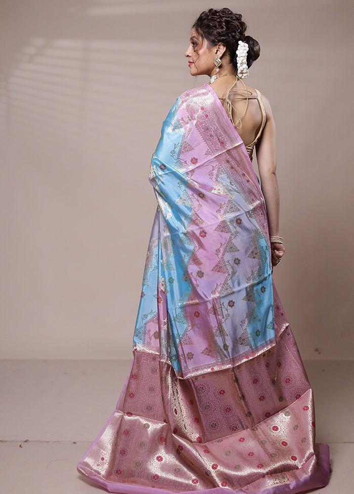 Pink Dupion Silk Saree With Blouse Piece