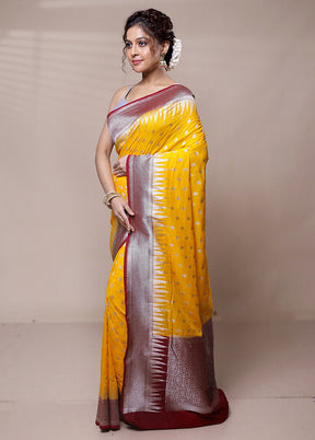 Yellow Georgette Saree With Blouse Piece