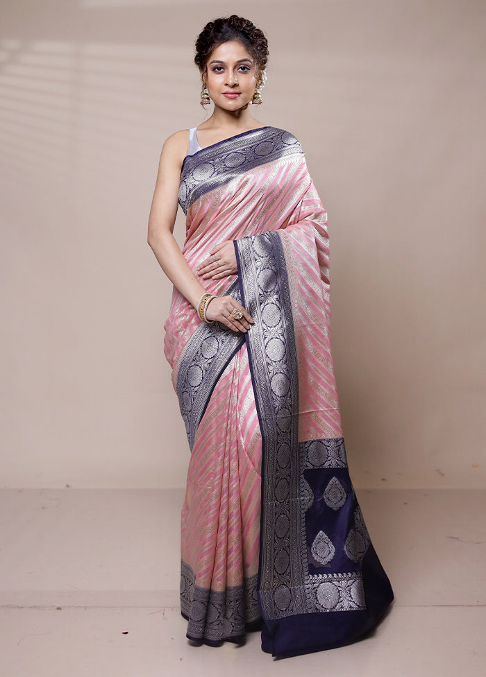 Pink Organza Saree With Blouse Piece