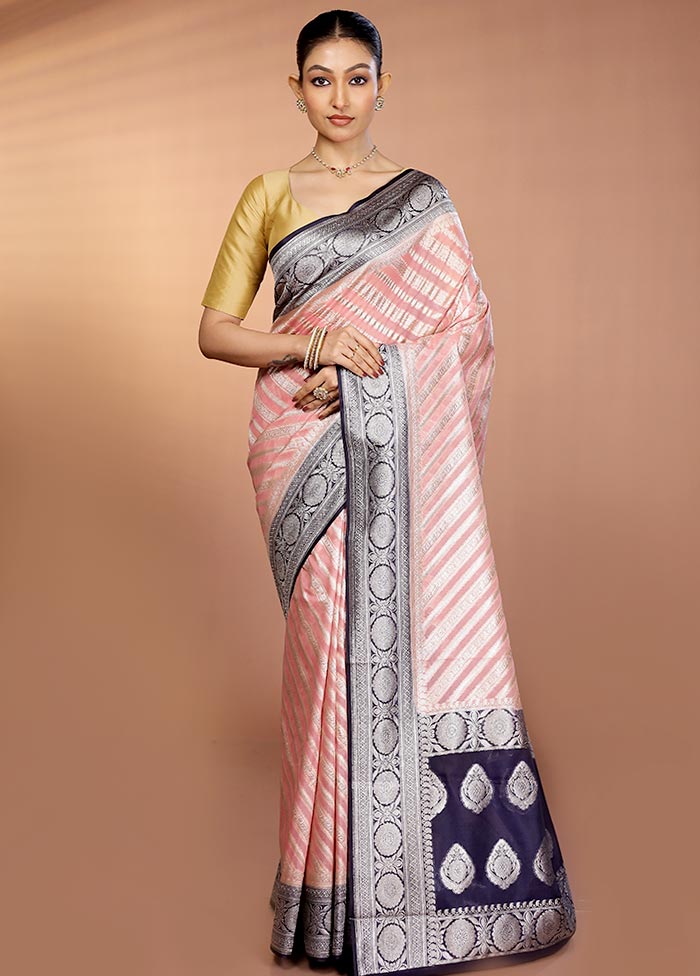 Pink Organza Saree With Blouse Piece