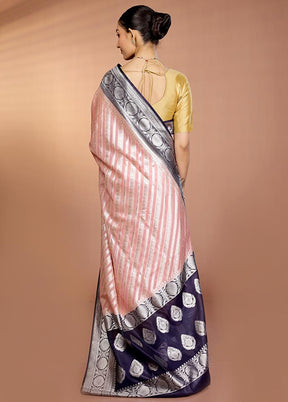 Pink Organza Saree With Blouse Piece