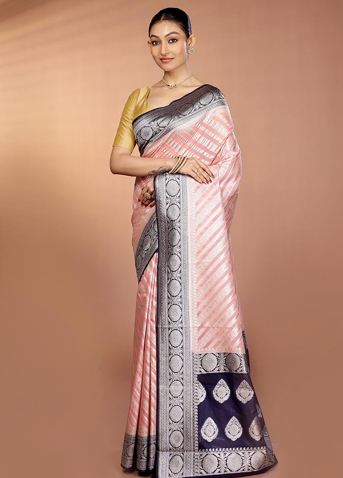 Pink Organza Saree With Blouse Piece