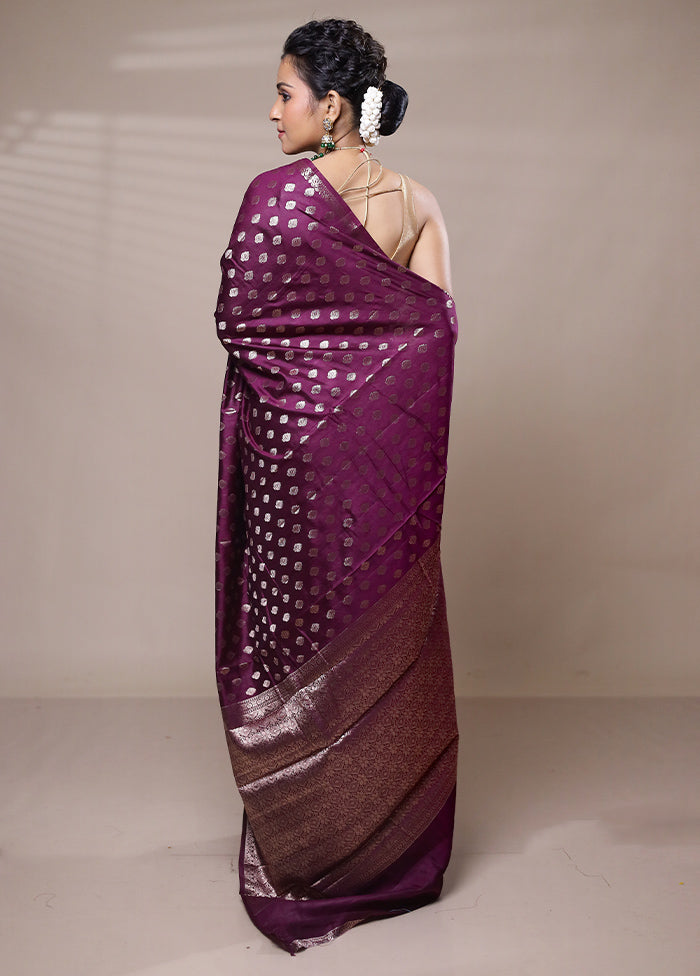 Purple Dupion Silk Saree With Blouse Piece