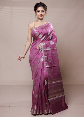 Pink Dupion Silk Saree With Blouse Piece