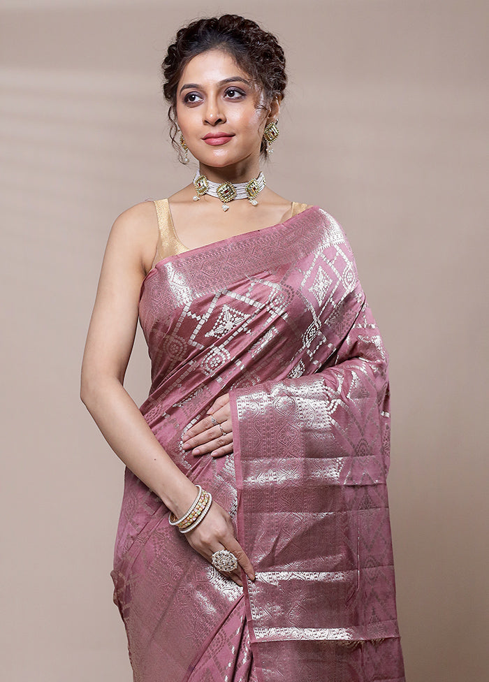 Pink Dupion Silk Saree With Blouse Piece