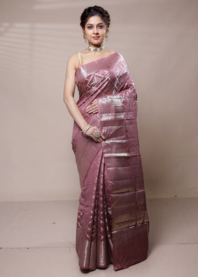 Pink Dupion Silk Saree With Blouse Piece