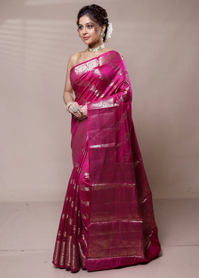 Pink Dupion Silk Saree With Blouse Piece