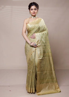 Green Jamewar Silk Saree With Blouse Piece