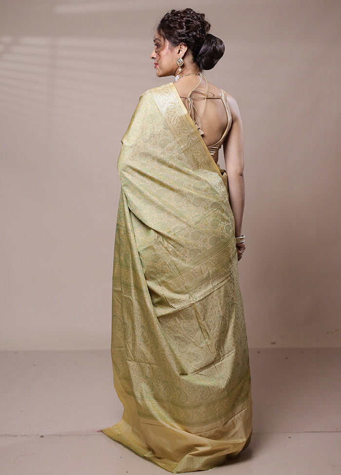 Green Jamewar Silk Saree With Blouse Piece