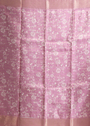 Pink Dupion Silk Saree With Blouse Piece