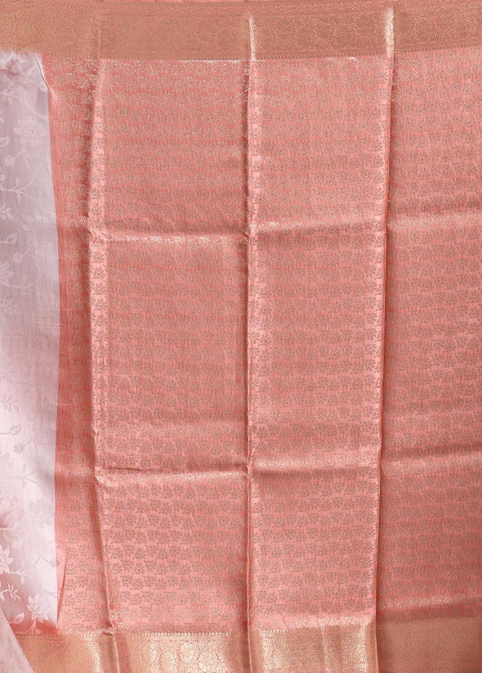 Pink Dupion Silk Saree With Blouse Piece