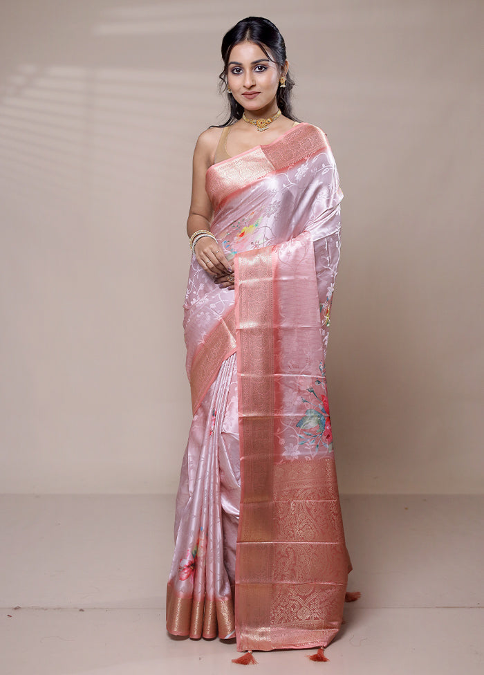 Purple Dupion Silk Saree With Blouse Piece