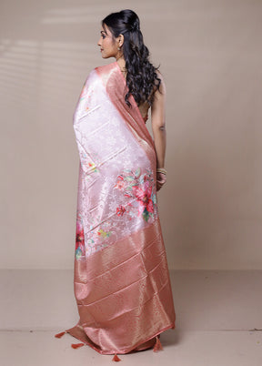 Purple Dupion Silk Saree With Blouse Piece