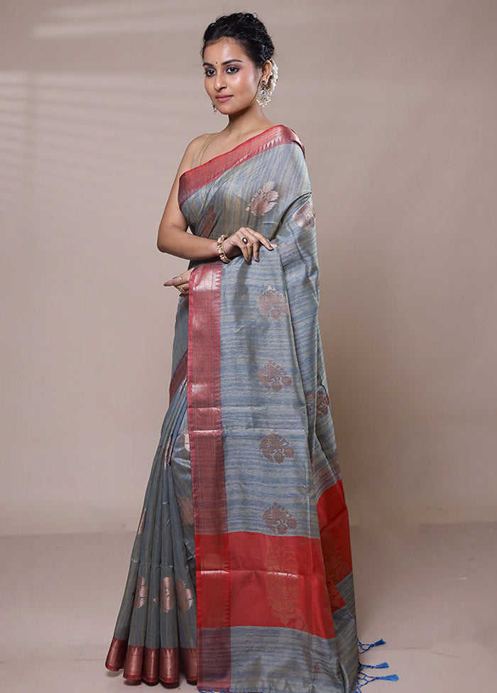 Pink Dupion Silk Saree With Blouse Piece