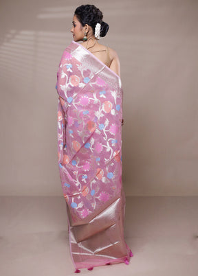 Pink Organza Saree With Blouse Piece