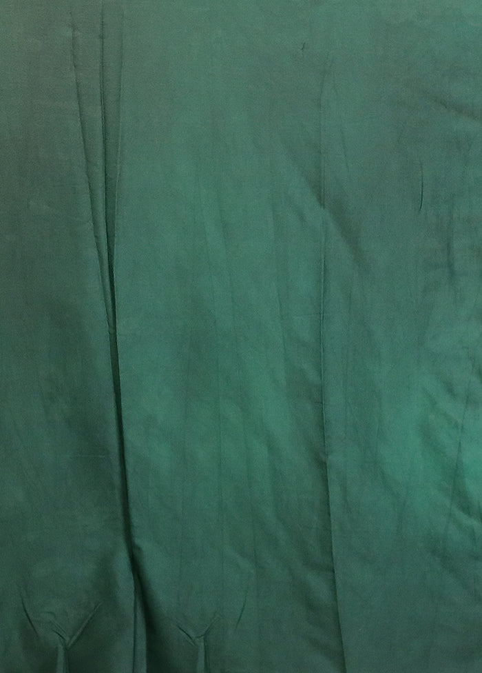 Green Dupion Silk Saree With Blouse Piece