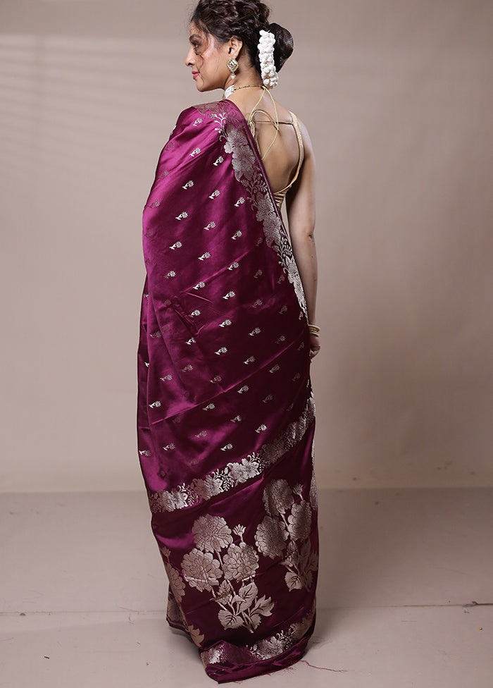 Maroon Dupion Silk Saree With Blouse Piece