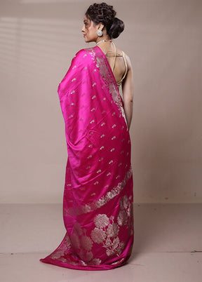 Pink Dupion Silk Saree With Blouse Piece