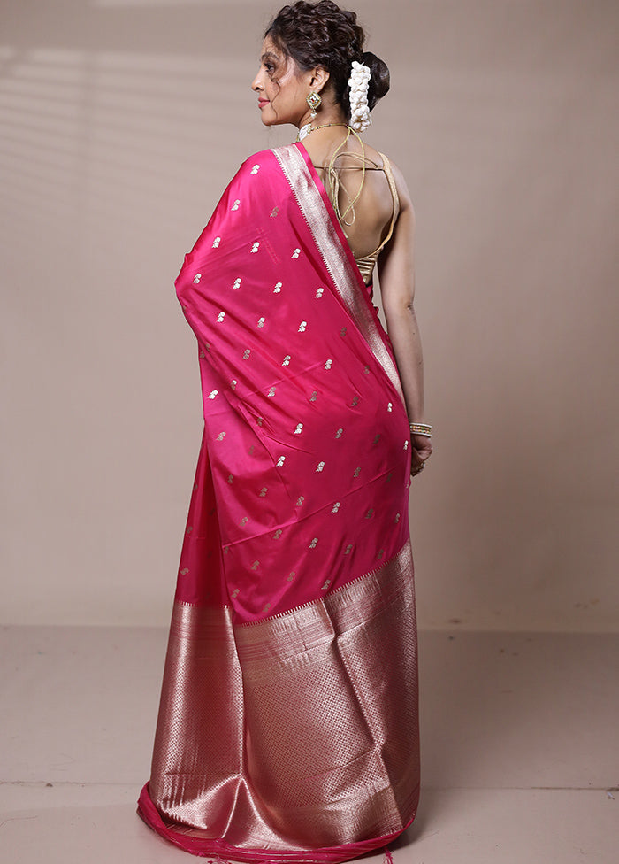 Red Dupion Silk Saree With Blouse Piece