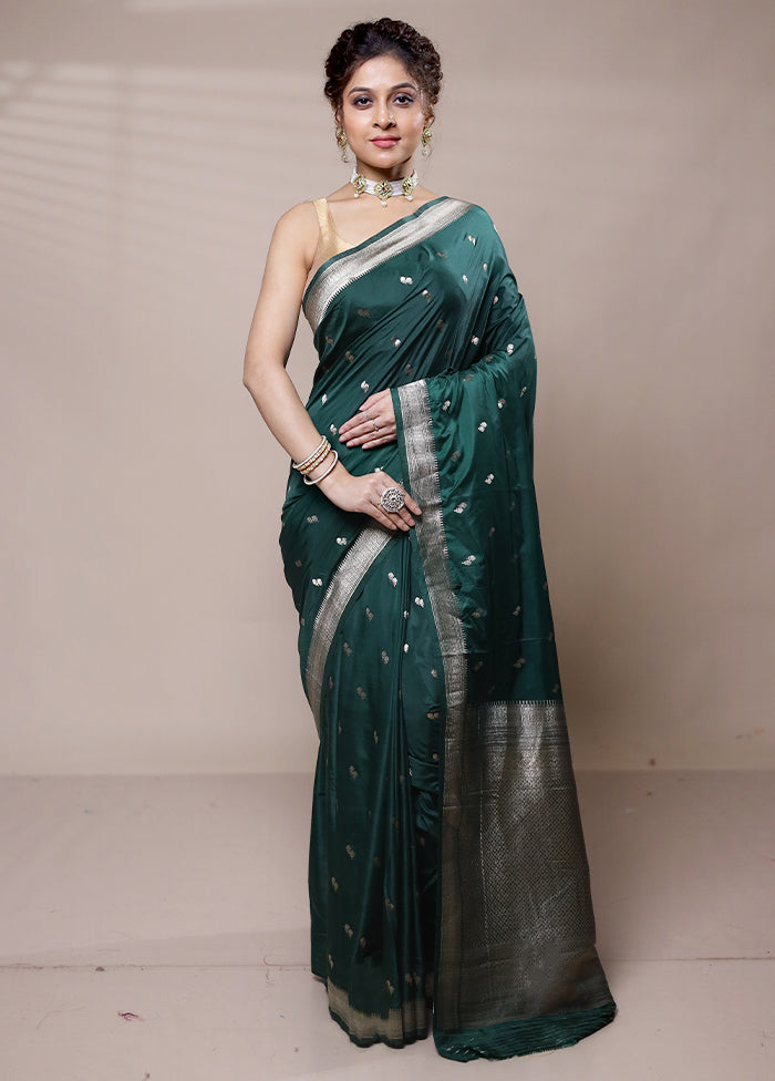 Green Dupion Silk Saree With Blouse Piece