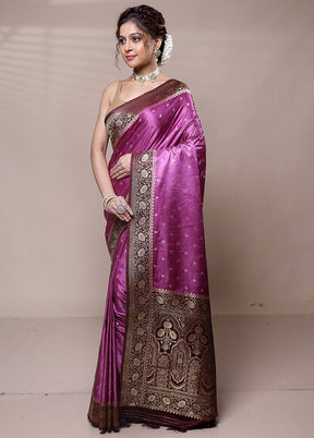 Pink Katan Silk Saree With Blouse Piece