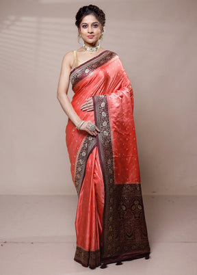 Pink Katan Silk Saree With Blouse Piece