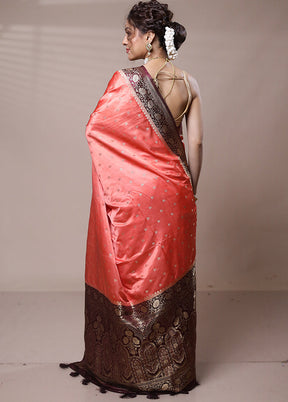 Pink Katan Silk Saree With Blouse Piece