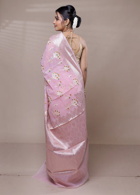 Pink Cotton Saree With Blouse Piece